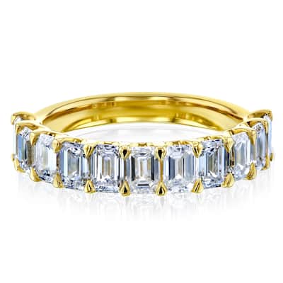 Kobelli 2.75 Carat Lab Grown Diamond 14k Solid Gold Emerald U-Prong July Ring