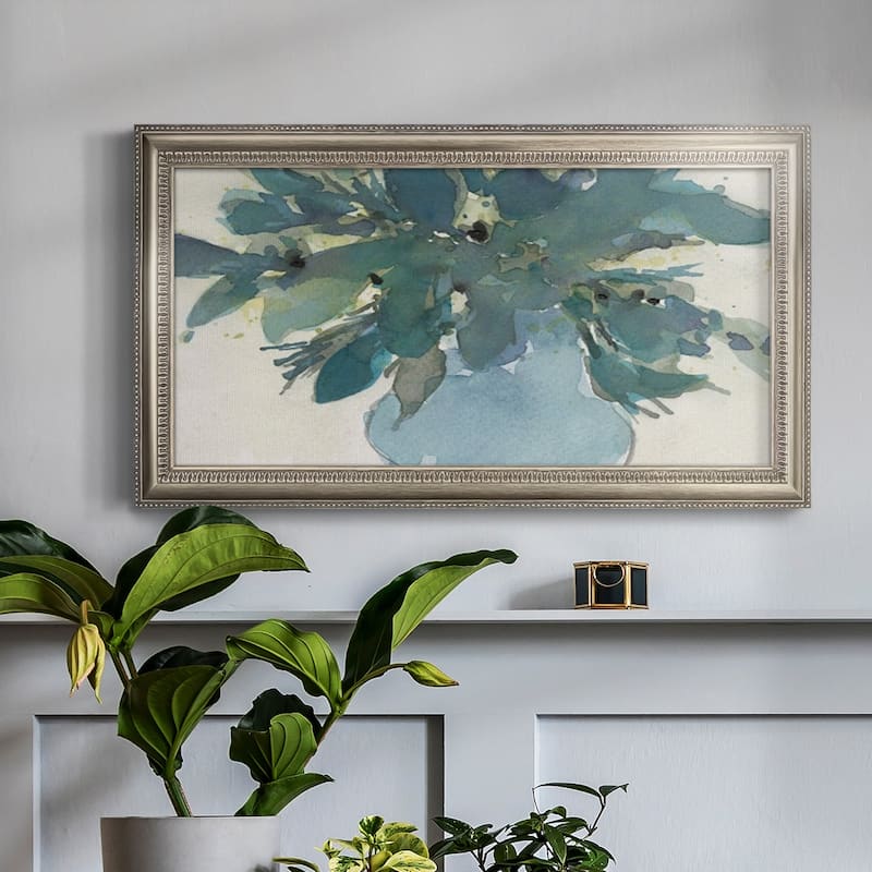 Blue Vintage Charm I Premium Framed Canvas- Ready to Hang