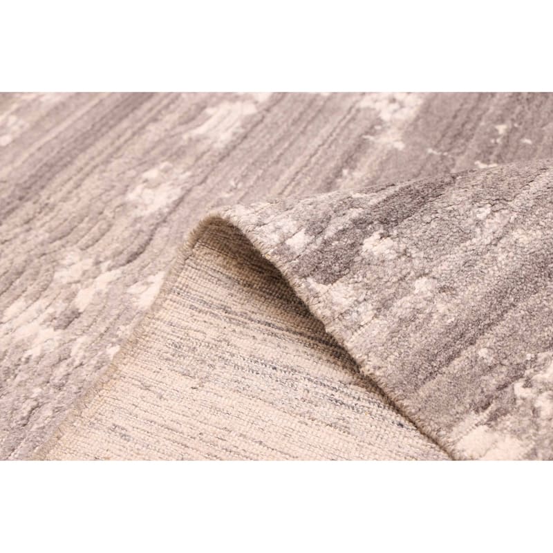 ECARPETGALLERY Hand Loomed Elysian Dark Grey Viscose, Wool Rug - 10'0 x 13'9