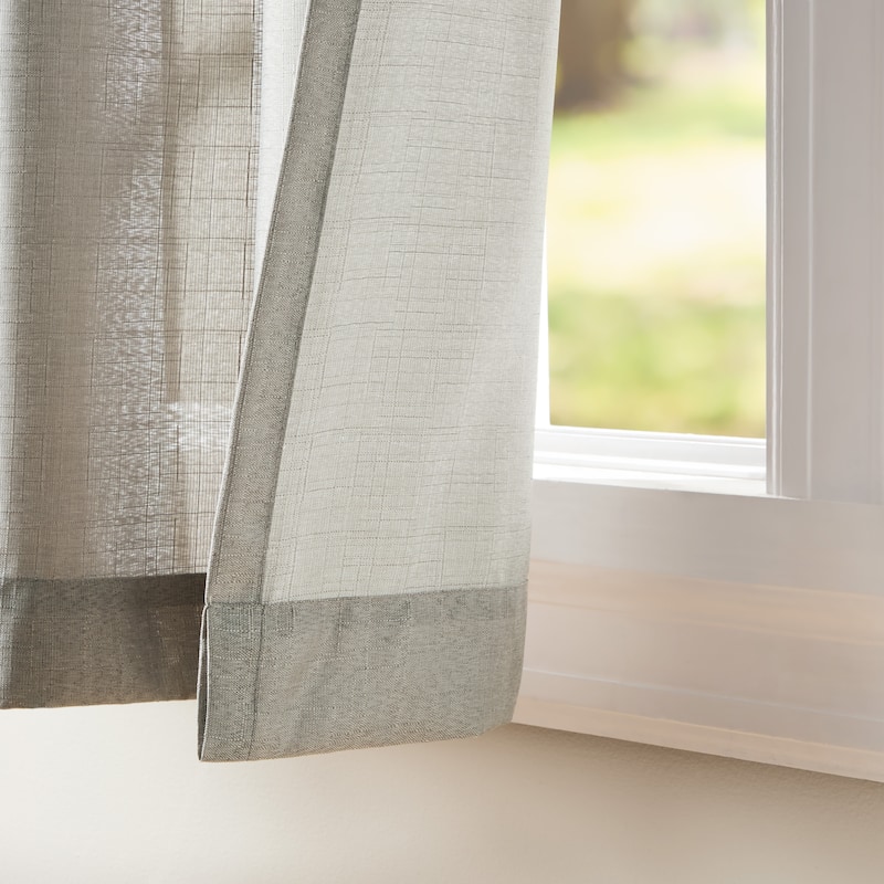 EXCLUSIVE HOME Loha Linen Grommet Top Curtain Panel Pair