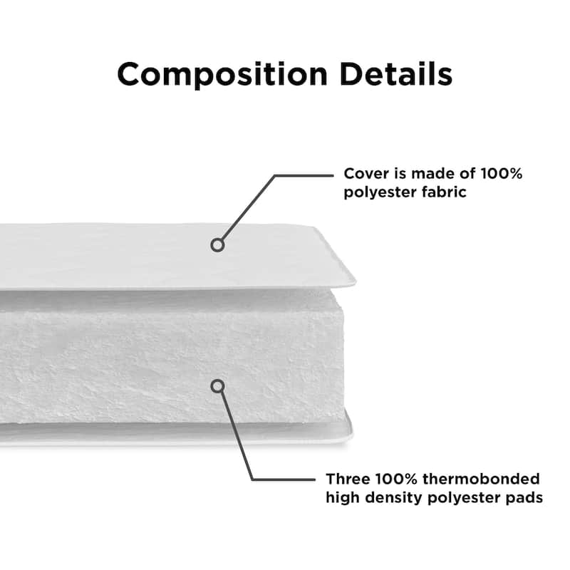 DHP Sleep 6 Inch Thermobonded High Density Polyester Fill Twin Mattress