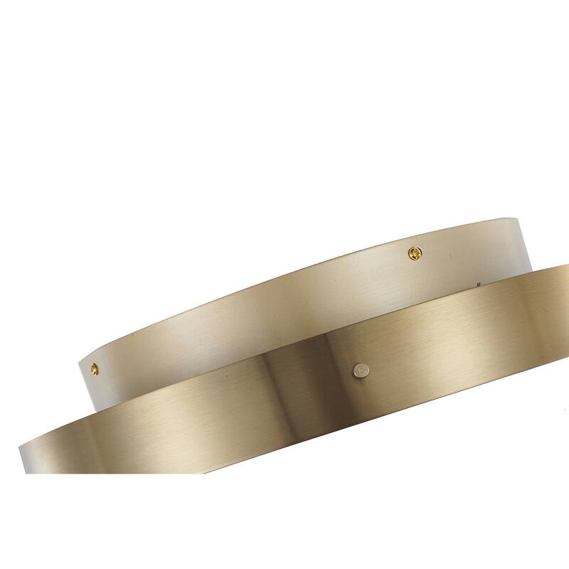 1-Light Brass LED Flush Mount With A Clear Acrylic Beaded Diffuser