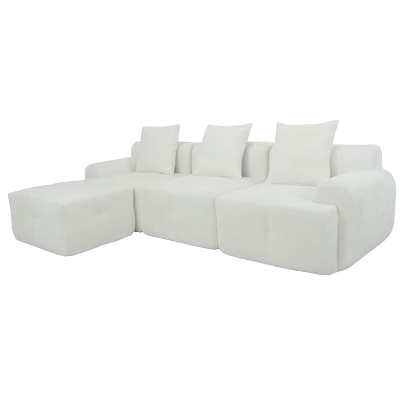 Modular Sectional Sofa, L-Shape 3 Seat Couch Memory Foam Sectional Couches for Living Room