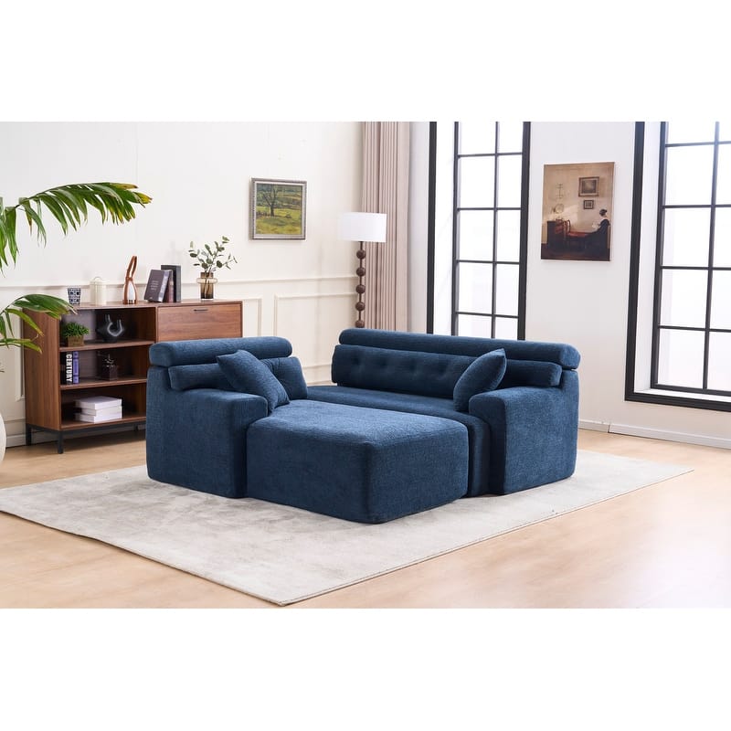 Convertible Chaise Sectional Sofa, Full Compression Sponge L-Shape