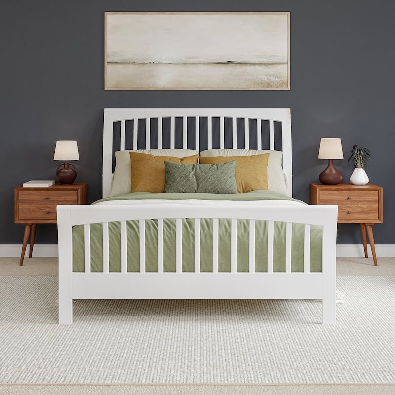 AFI Orleans Solid Wood Low Profile Platform Bed with Matching Footboard