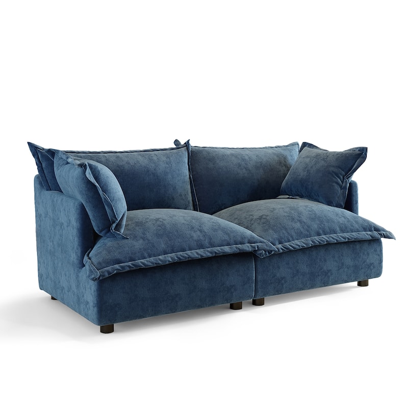 80"W Upholstered Chenille Comfy Cloud Couch Modular Sectional Sofa