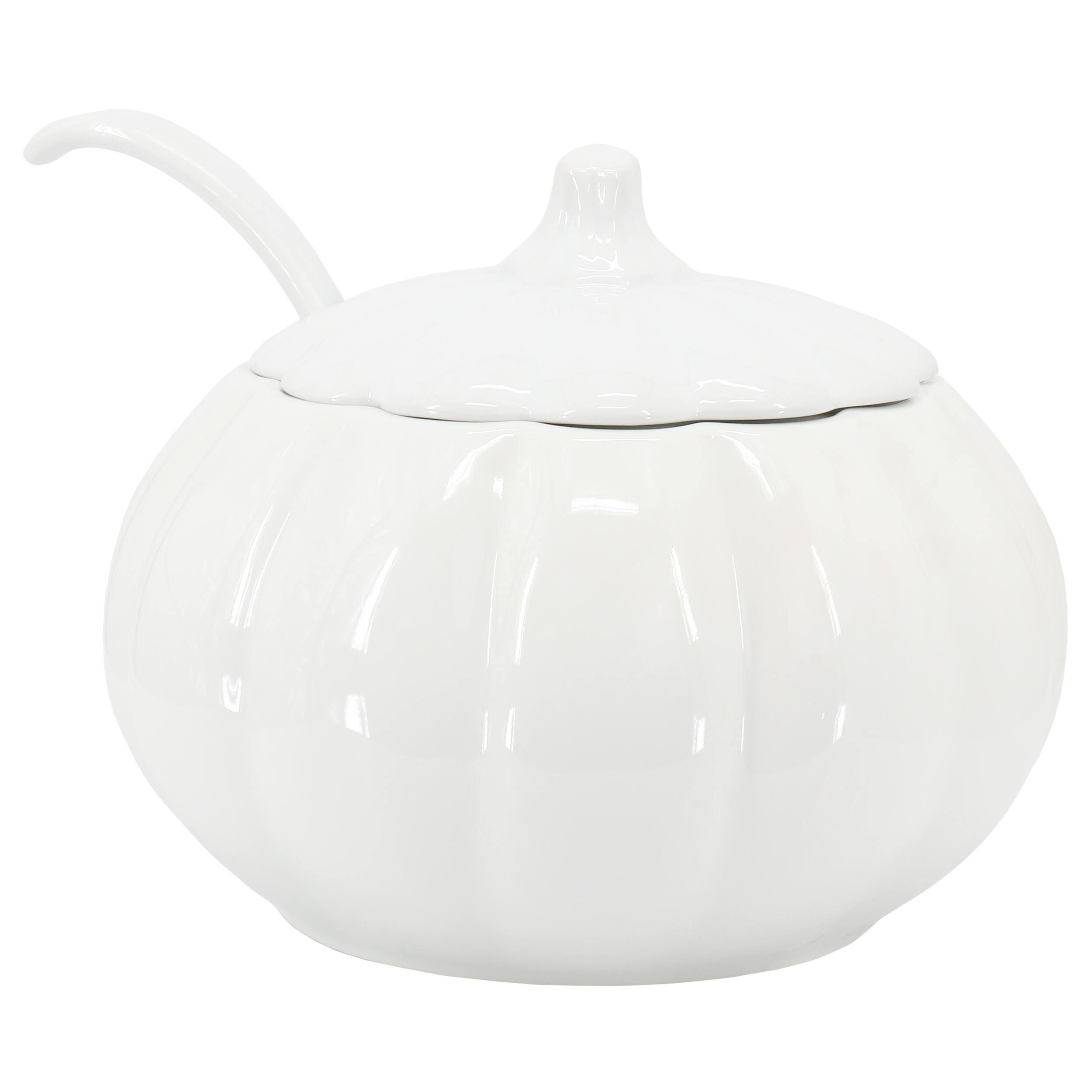 Martha Stewart 5 Quart Fine Ceramic Pumpkin Soup Tureen With Lid and