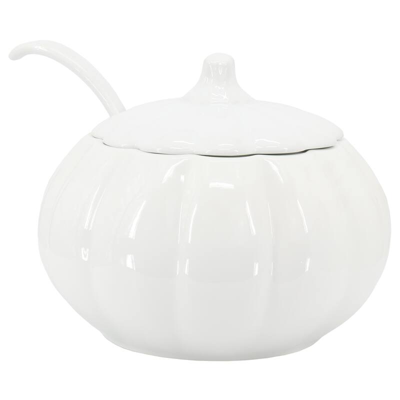 Martha Stewart 5 Quart Fine Ceramic Pumpkin Soup Tureen With Lid and