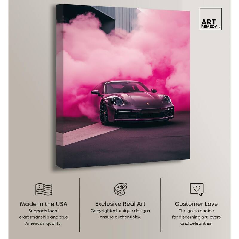 Turbocharged Pink Canvas by Art Remedy, Gallery Wrapped