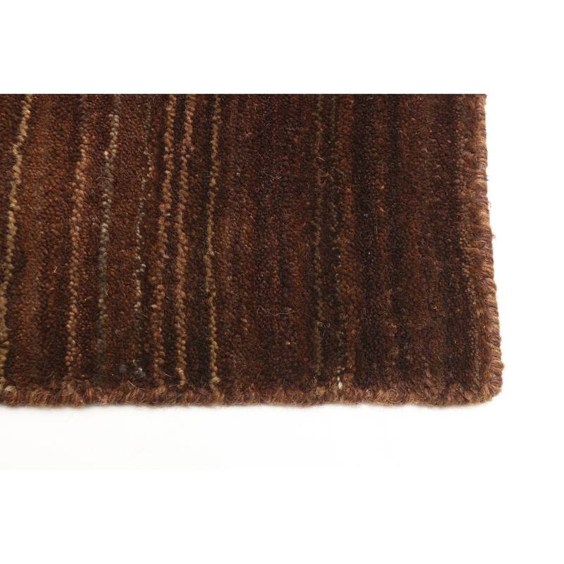 ECARPETGALLERY Hand Loomed Kashkuli Gabbeh Dark Brown Wool Rug - 3'11 x 6'1