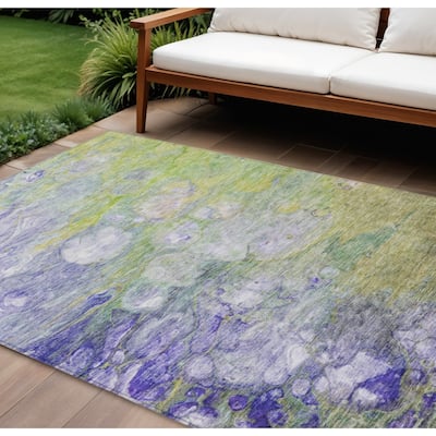 HomeRoots Abstract Transitional Rectangle Outdoor Rug