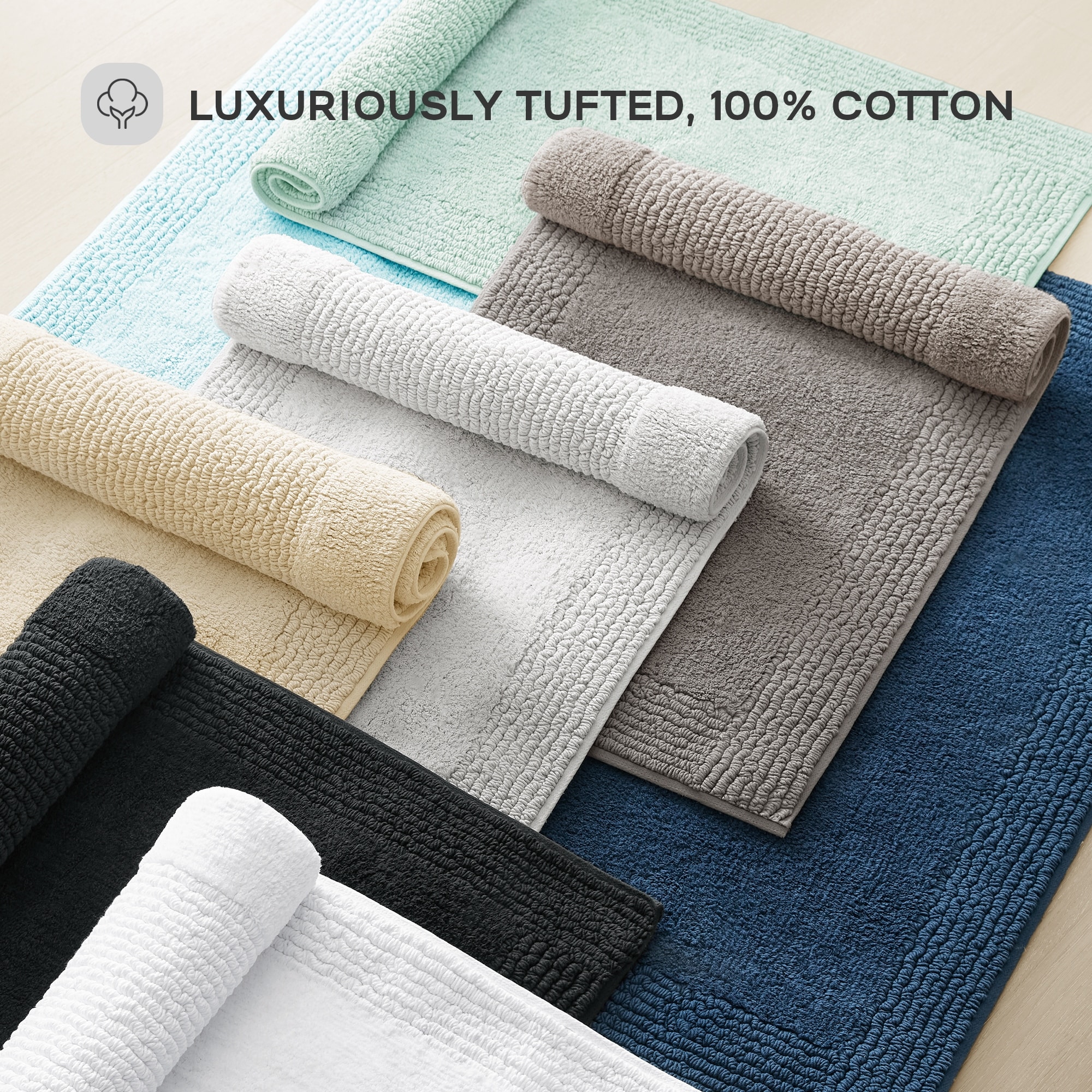 Madison Park Signature Splendor 100-percent 100% Cotton Tufted 3000 GSM Reversible Bath Rug