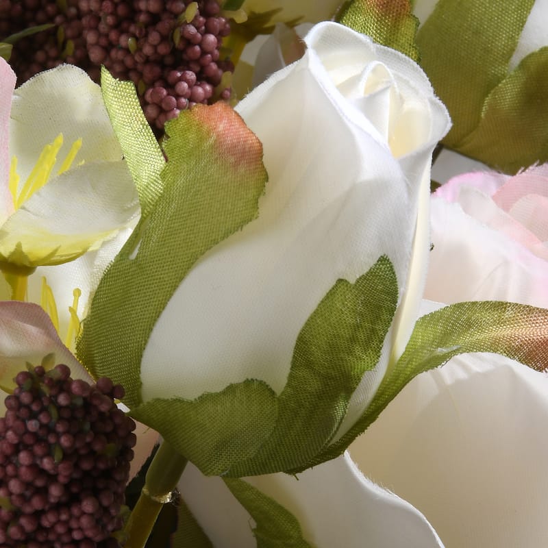National Tree Company 19 in. Light Pink Rose Bundle