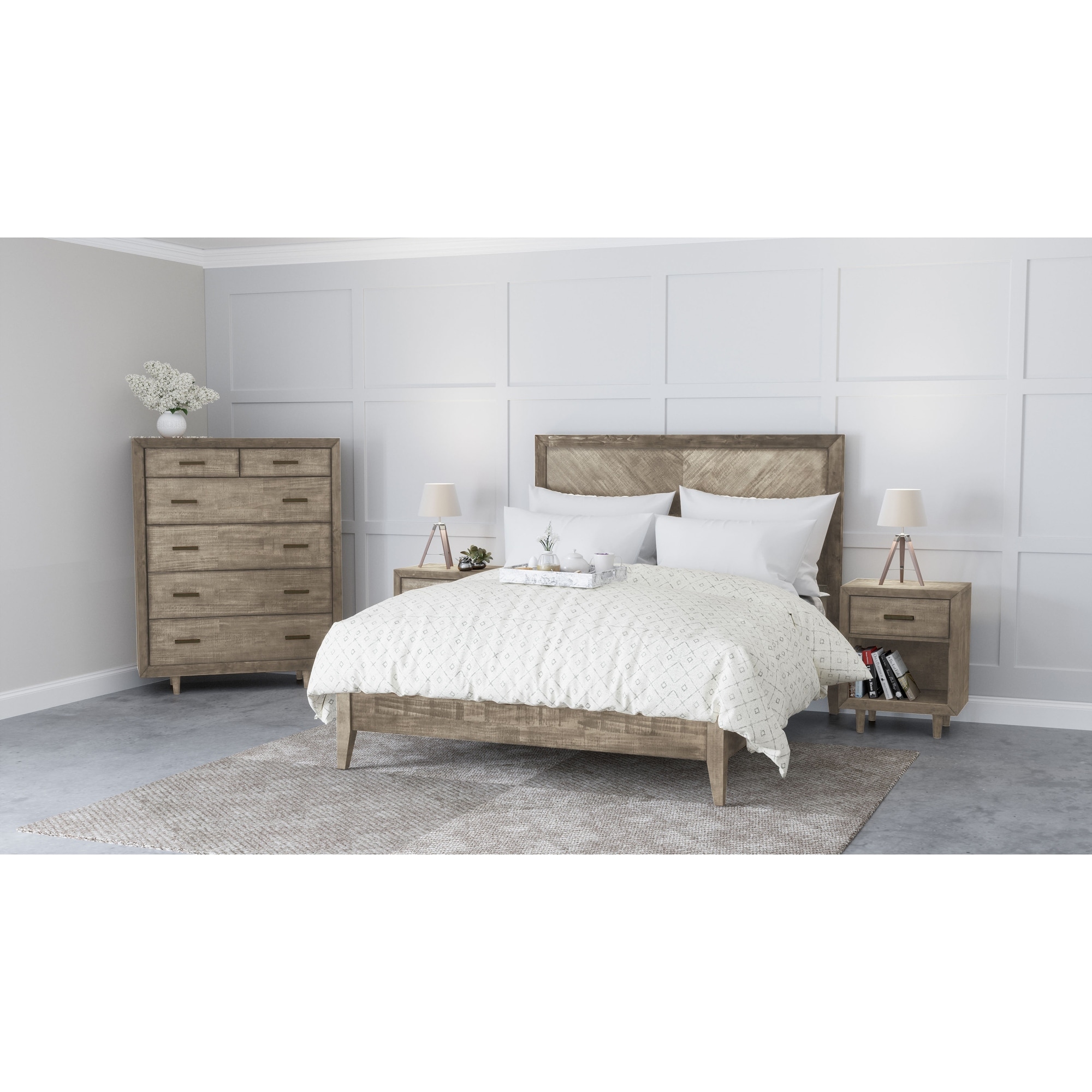 Abbyson Retro Mid century 4 pc. Bedroom Set Bed Bath Beyond