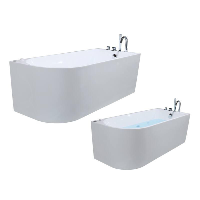 A&E Bath Ovid 67-inch Right-Hand Alcove Jetted Tub