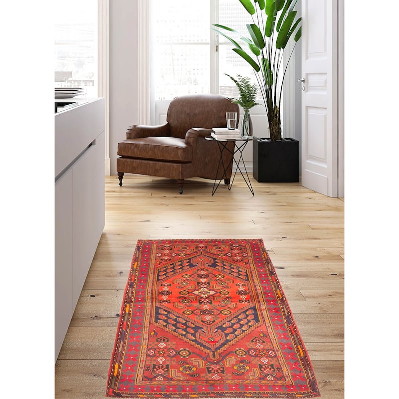 ECARPETGALLERY Hand-knotted Andelz Red Wool Rug - 4'2 x 6'11