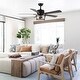 preview thumbnail 3 of 11, 52" Black 2-Light Seeded Glass Ceiling Fan with Light Kit and Remote