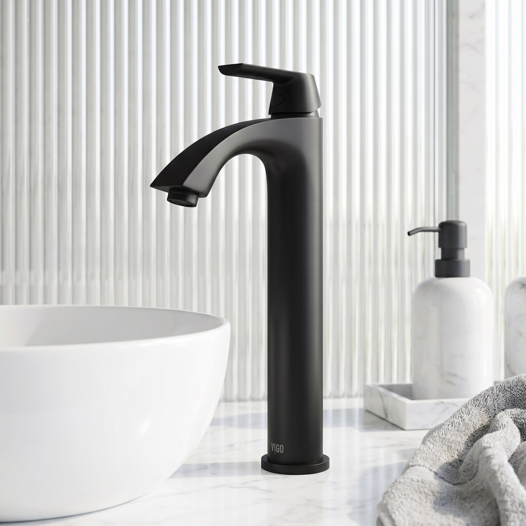 VIGO Linus 12" H Single Handle Single Hole Bathroom Vessel Faucet