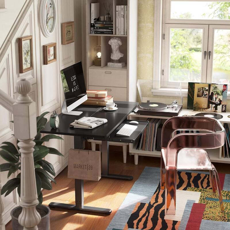 FEZIBO/Home Office Furniture/Wood/Desk With Keyboard Tray/Desks