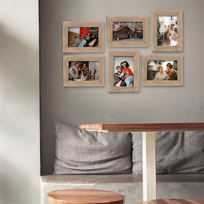 Adeco Decorative Distressed Wood Picture Frame Set
