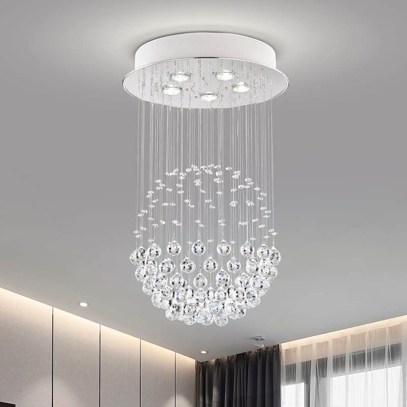 Sarema Rain Drop 5-Light Flush Mount for Kitchen, Living/Dining Room, Bedroom