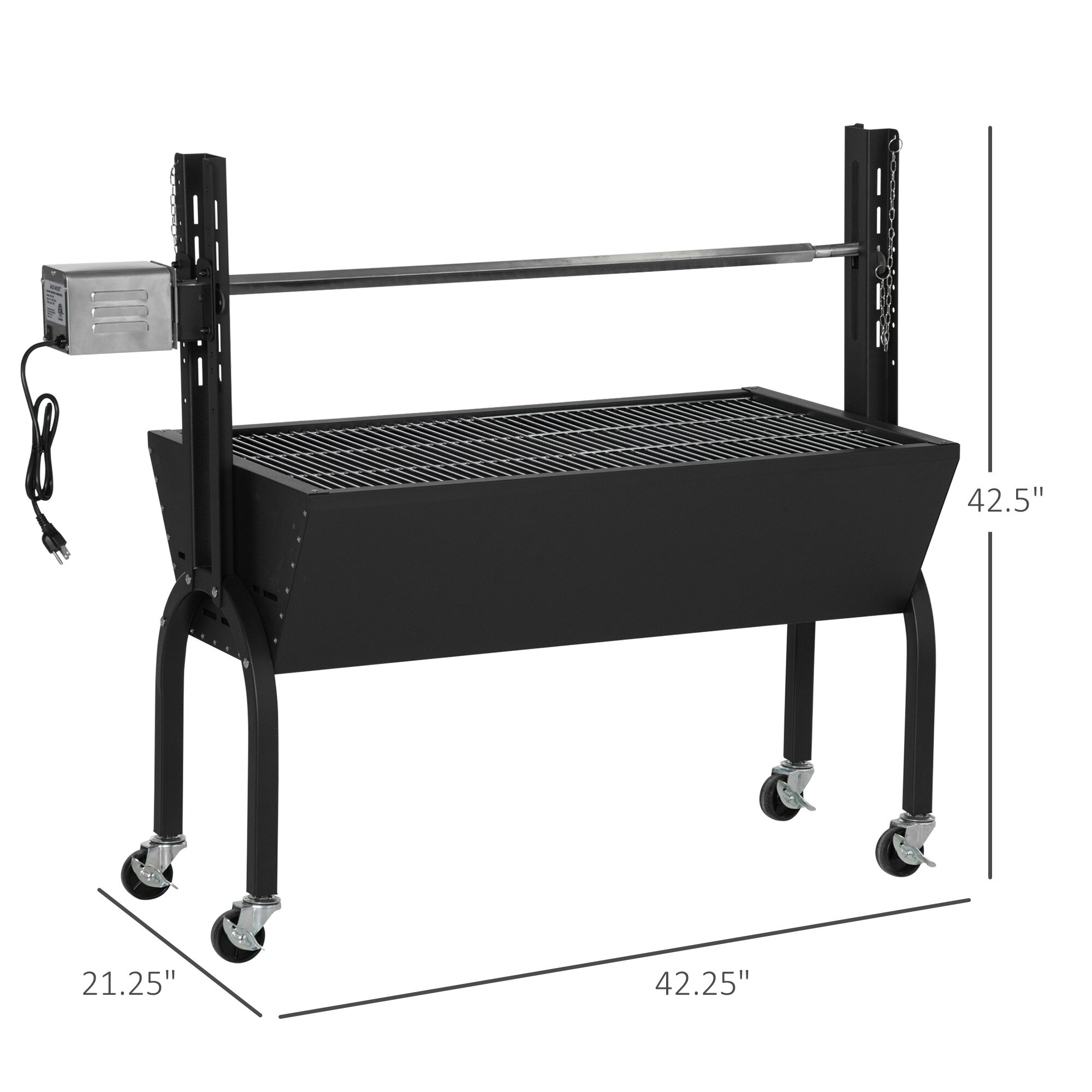 Outsunny Electric Rotisserie Grill Roaster Portable Charcoal BBQ 15W  Automatic Lamb Hog Spit Roasting Machine 110lbs Load - Bed Bath & Beyond -  35439243