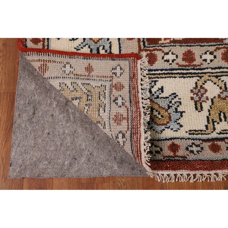 Tabriz Indian Area Rug Handmade Traditional Orange Wool Carpet - 7'11"x 10'1"