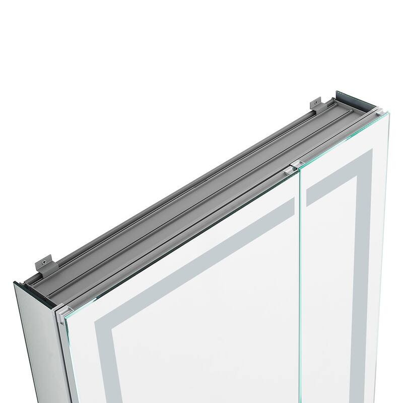 AQUADOM Royale Plus 36W Bathroom Led Lighted Medicine Cabinet Defogger, 3X LED Adjustable Magnifying Mirror, Electrical Outlets.