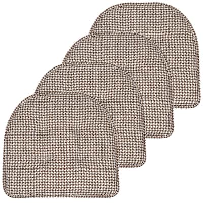 Houndstooth U-Shaped 16" x 17" Memory Foam Chair Pad