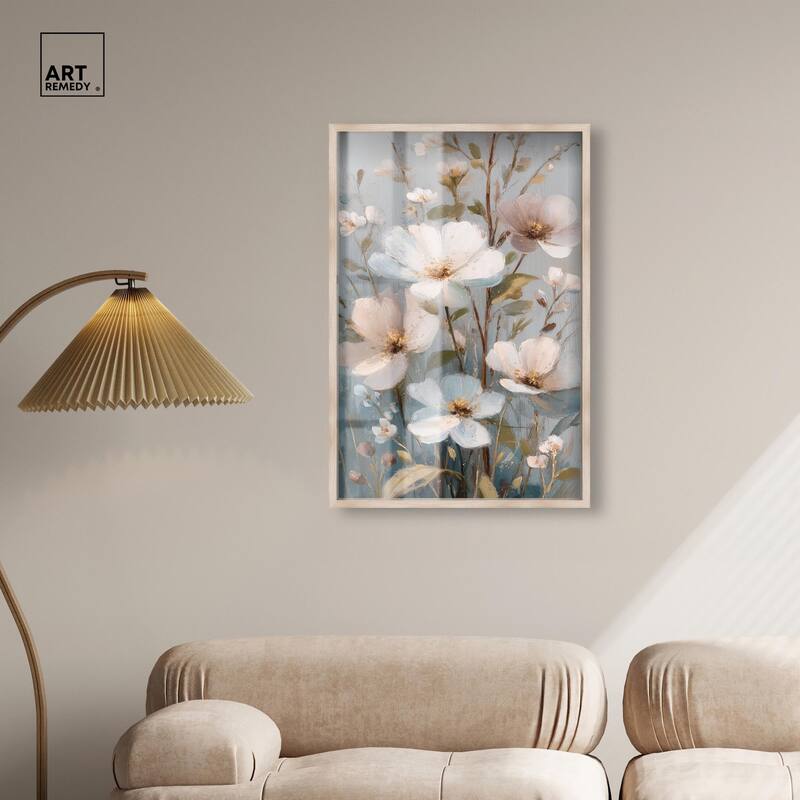 Vintage White Meadow Shadowbox by Art Remedy