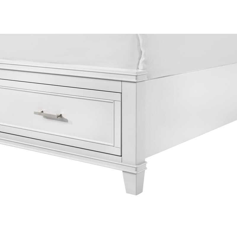 King Size Solid Wood Storage Bed with Transitional Style