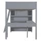 preview thumbnail 18 of 33, Full Size Loft Bed with Desk and Shelf,Solid Construction for Home