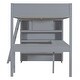 preview thumbnail 18 of 33, Full Size Loft Bed with Integrated Desk and Storage Shelves for Space-Saving Bedroom Layout
