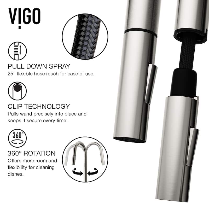 VIGO Greenwich Pull-Down Spray Kitchen Faucet