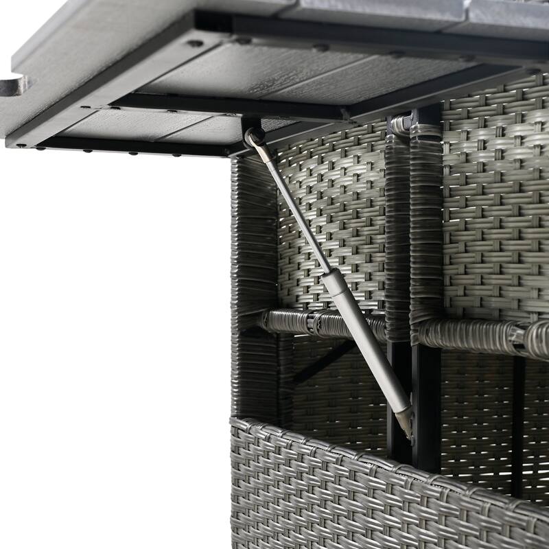 5-Piece Outdoor Rattan Sectional Sofa Set with Dining Table, Bench, and 2 Extendable Side Tables