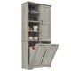 preview thumbnail 67 of 75, GDFStudio - Elijah Tall Bathroom Cabinet with Tilt-Out Laundry Hampers and Adjustable Shelves