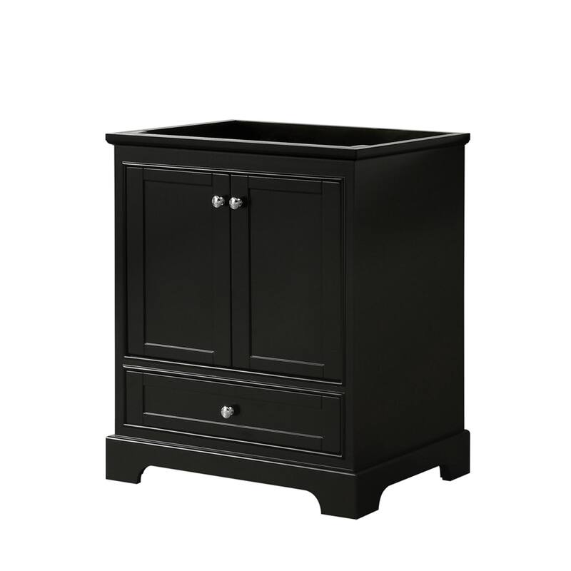 Wyndham Collection Deborah 29-1/4" Free Standing Single Wood Vanity - Dark Espresso / Polished Chrome Hardware