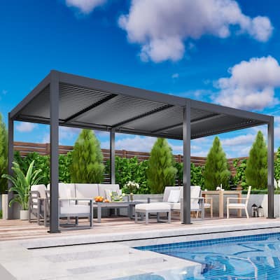 12' x 20' Aluminum Pergola with Adjustable Louvered Roof