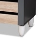 preview thumbnail 7 of 9, Contemporary 3-door Slatted Wood 14-pair Shoe Storage Cabinet