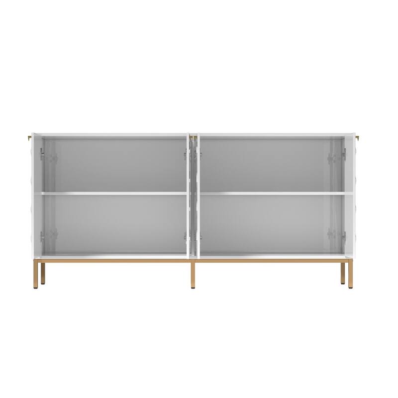 4 Door White Locker Accent Cabinet