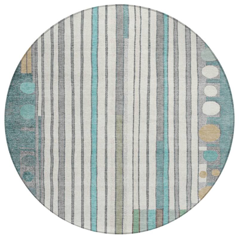 Machine Washable Indoor/Outdoor Casual Contemporary Chantille Rug