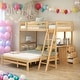 preview thumbnail 1 of 12, Modern Twin Over Full Bunk Bed With Built-in Desk And Three Drawers,Large Storage Space for Bedroom