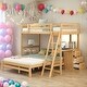 preview thumbnail 16 of 40, Twin Over Full Bunk Bed With Built-in Desk And 3 Drawers for Bedroom