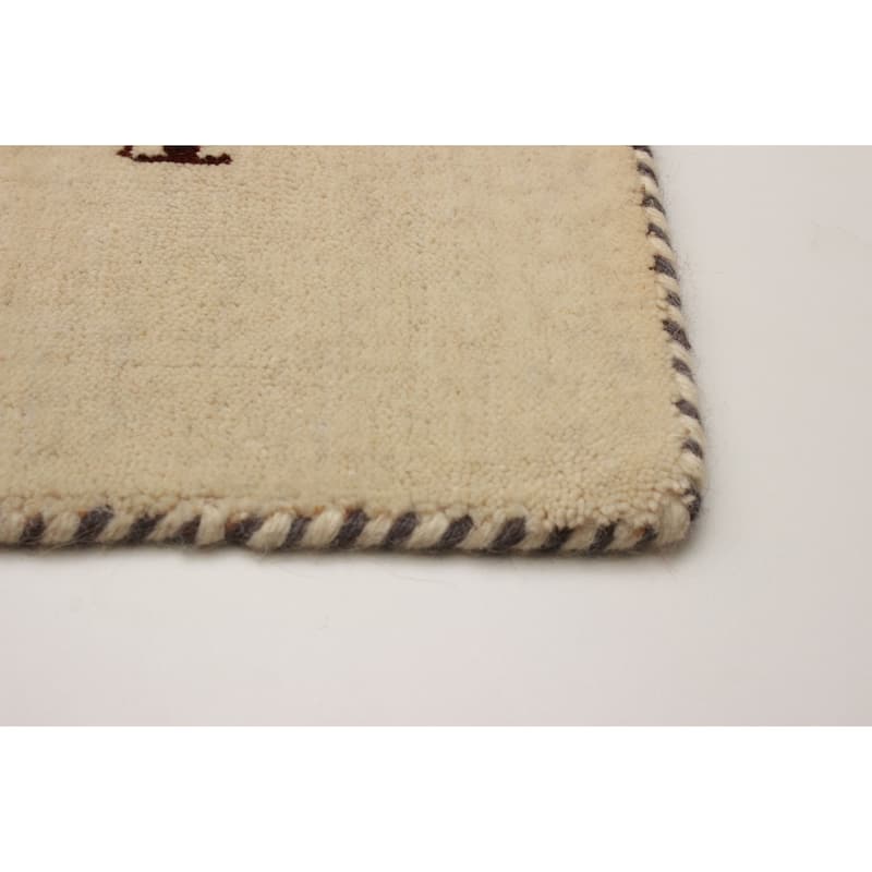 Kashkuli Gabbeh Cream Rug 2'6" x 6'4" - 2'6 x 6'4