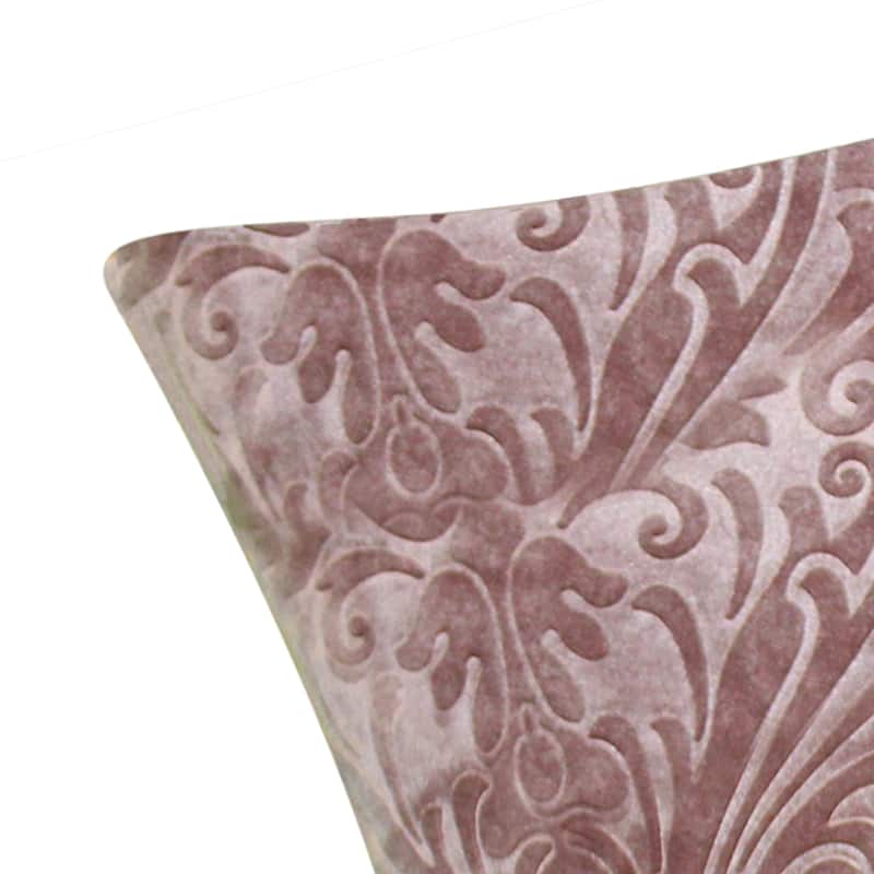 Edie At Home Embossed Panne Velvet Decorative Pillow, Thistle