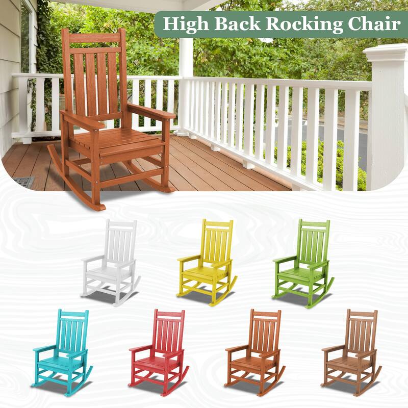 HDPE Outdoor Patio Rocking Plastic Adirondack Chair