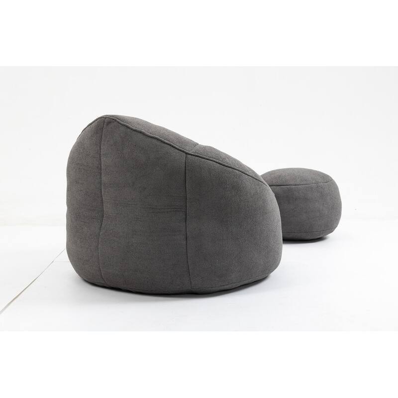 Bean Bag Chair w/Foot Stool in Multiple Colors, Giant Foam-Filled Furniture-Maximum Comfort Bean Bag
