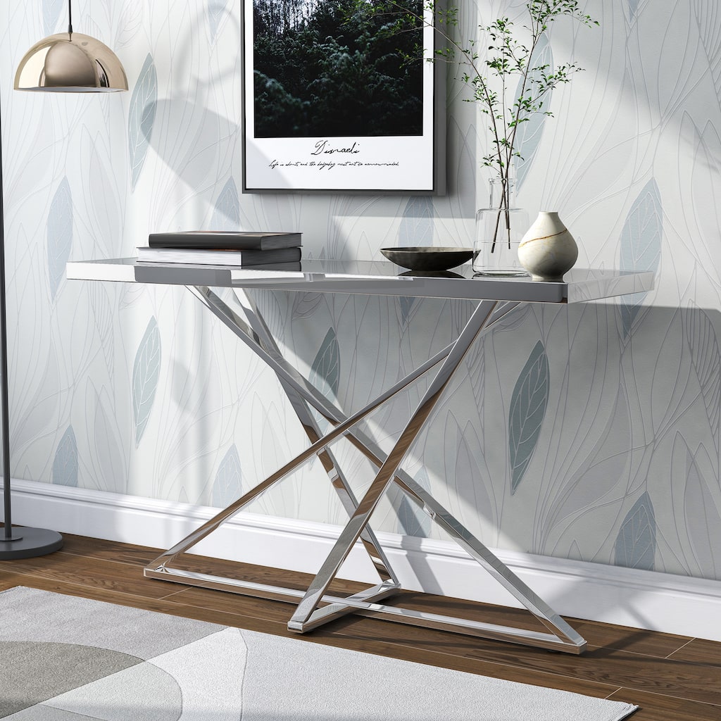 Marchat Glam Chrome 47-inch Mirror Top Sofa Table by Furniture of America