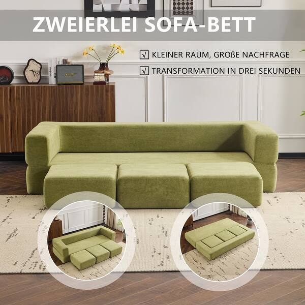 Versatile Modular Sofa, Detachable, Combinable And Reclinable, Dual-Purpose Lazy Sofa Bed