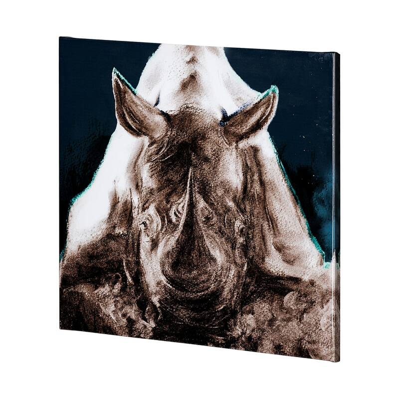 Rhino Blue (41 x 41) Canvas Art Print - Large